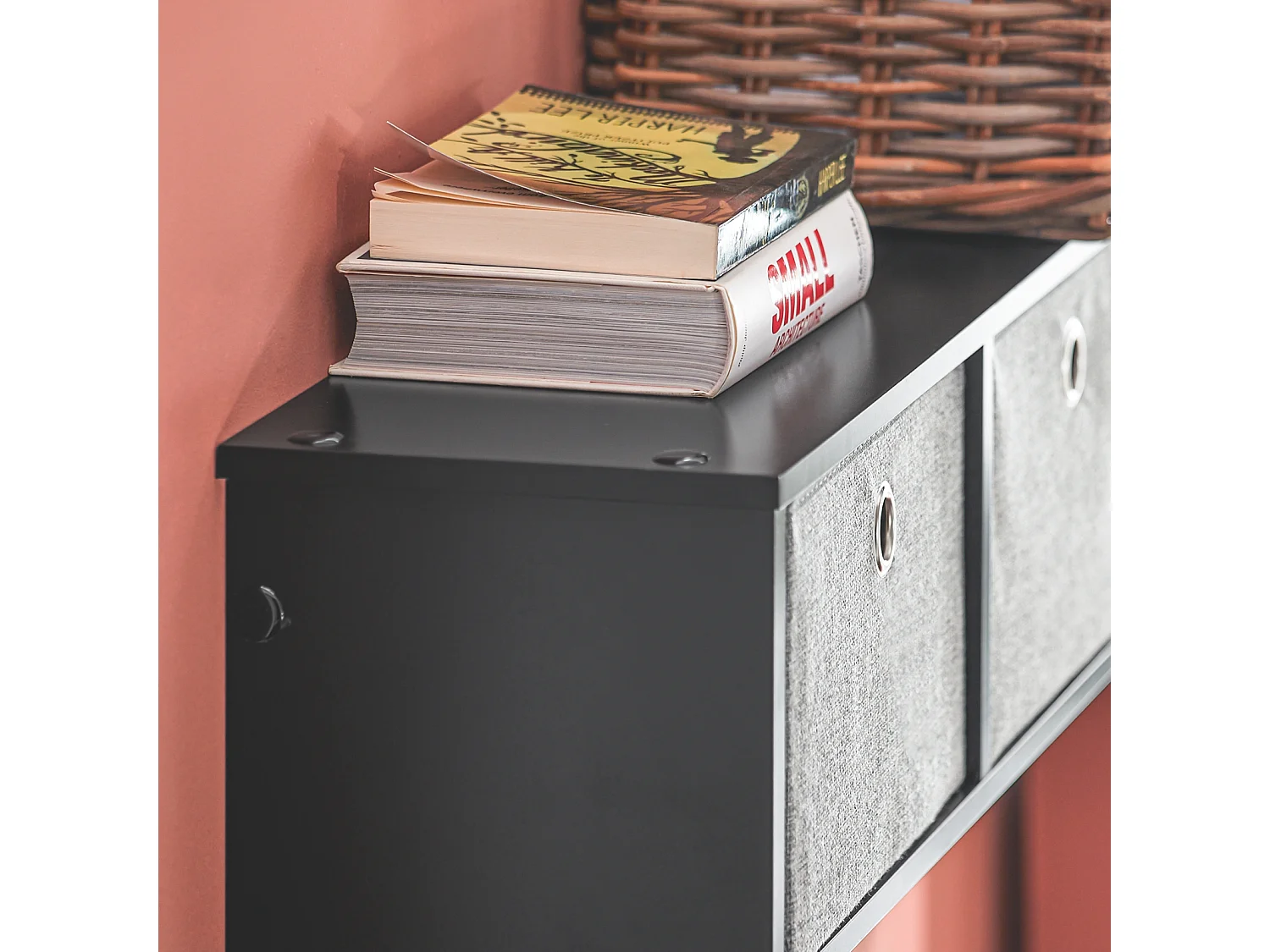 SoBuy FRG282-SCH Portemanteau Mural Étagère 3 Tiroirs Meuble d’entrée Penderie mural Noir