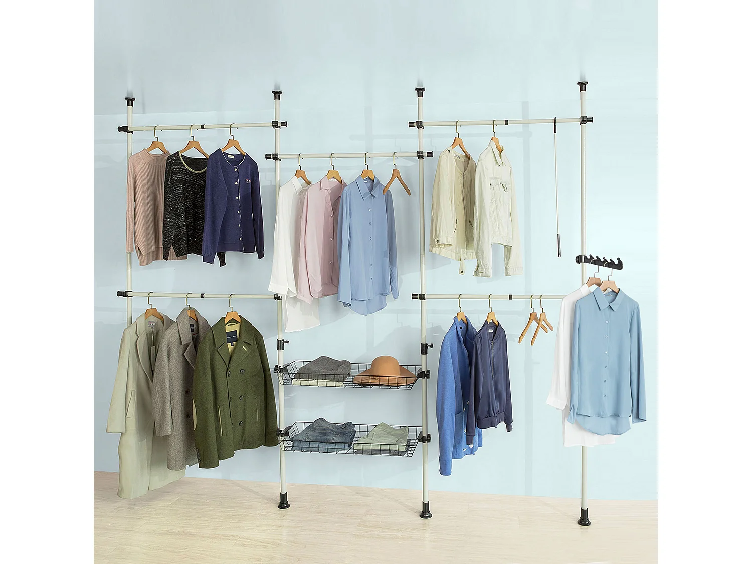 Teleskop Garderoben System KLS04 3 x 270 x 305cm