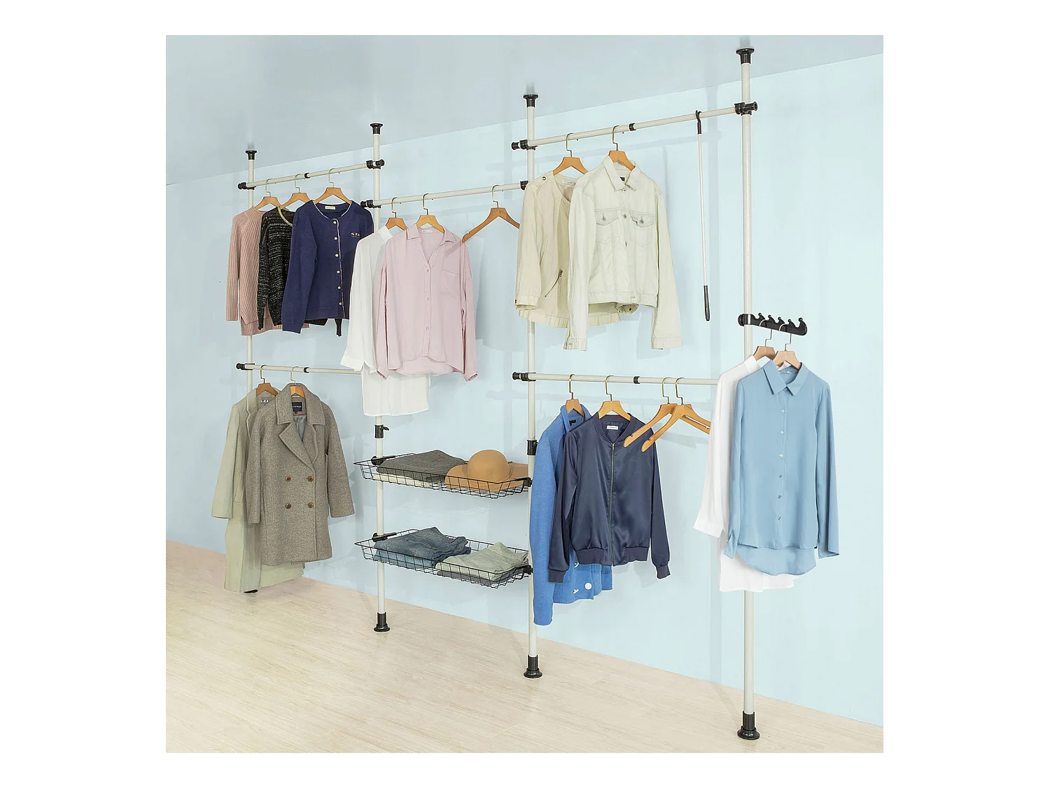 Teleskop Garderoben System KLS04 3 x 270 x 305cm