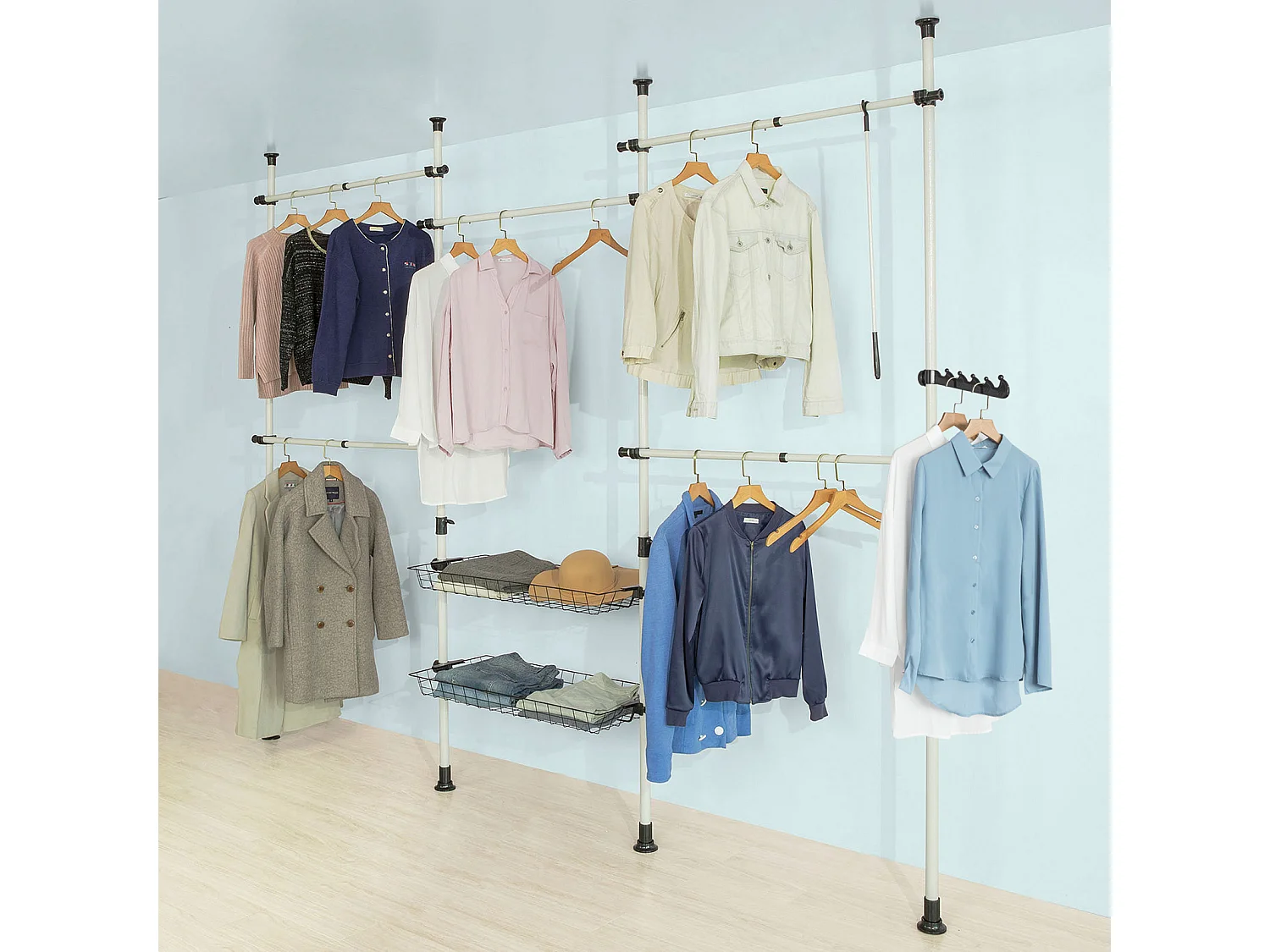 Teleskop Garderoben System KLS04 3 x 270 x 305cm