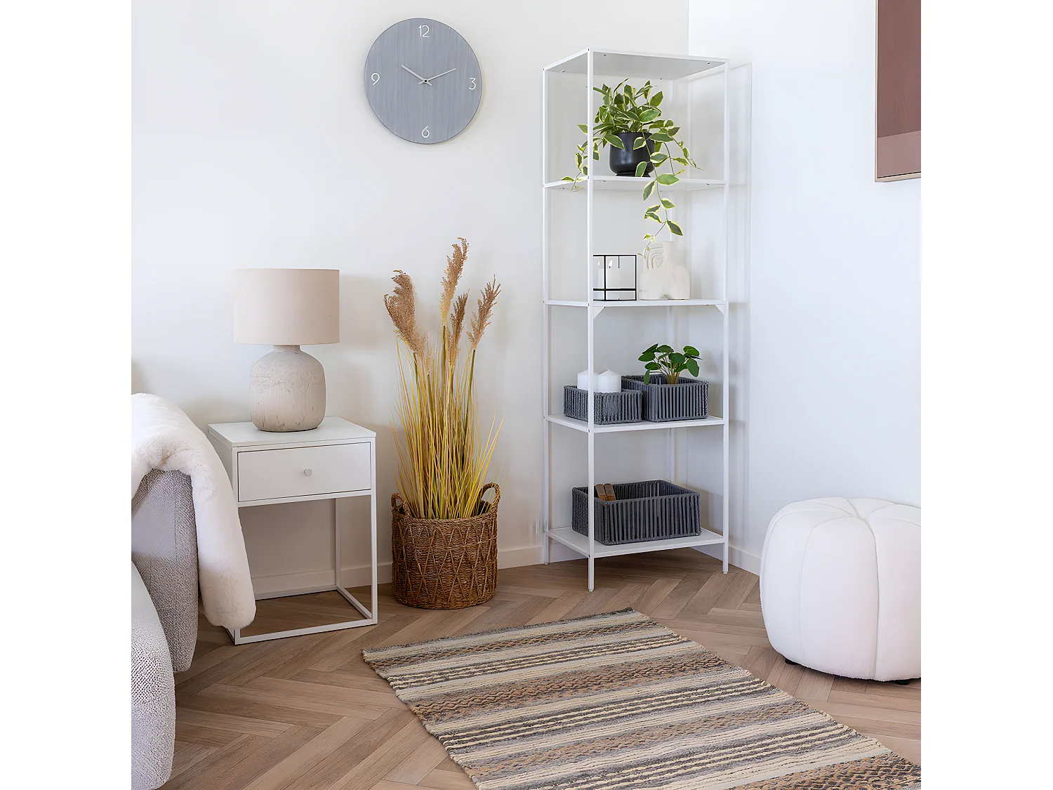 Mesa auxiliar blanca Vita 40 x 40 x 55 cm