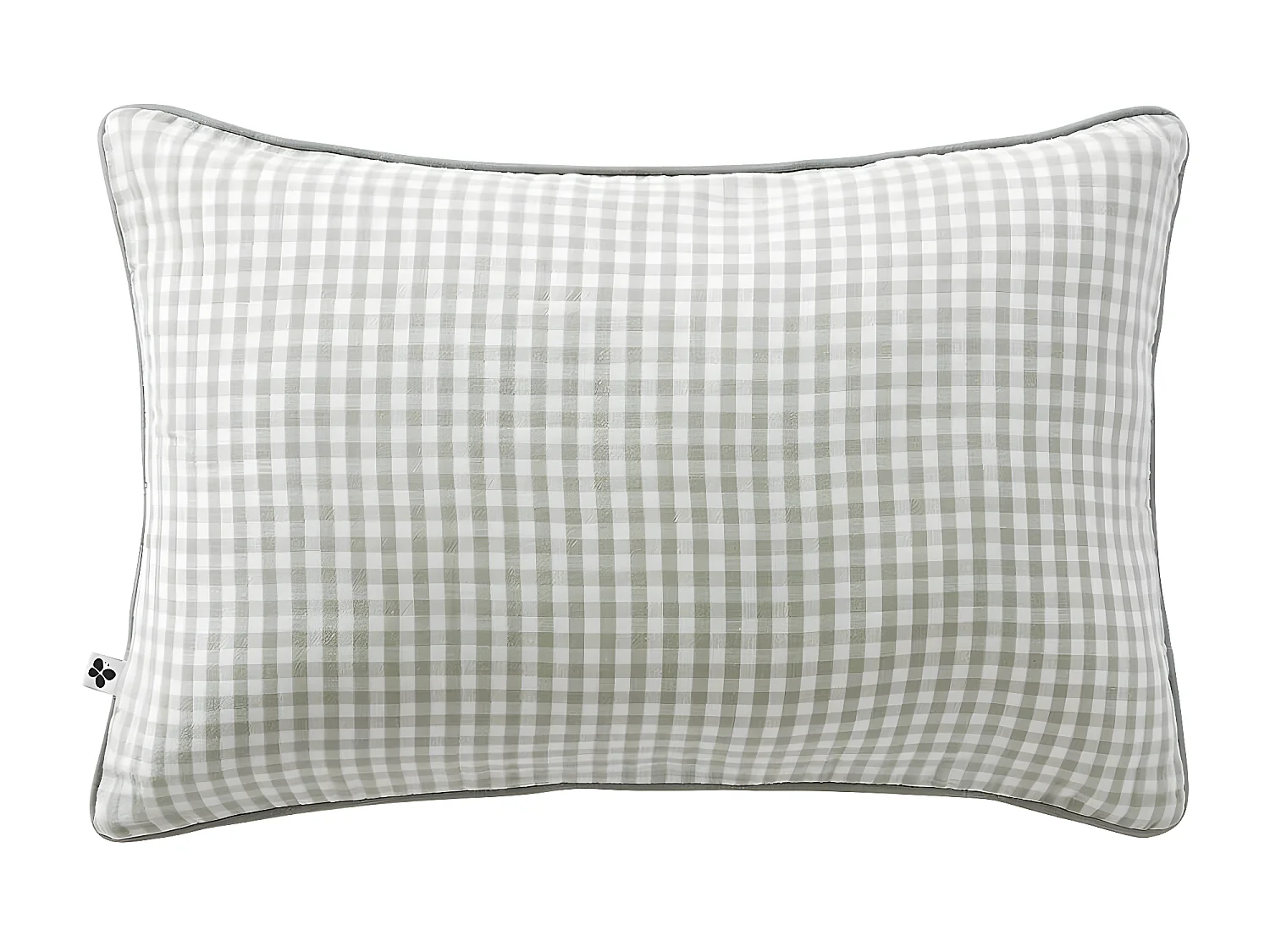 JOEL - Coussin Déhoussable 40x60cm Gaze de Coton Vichy Coloris Eucalyptus