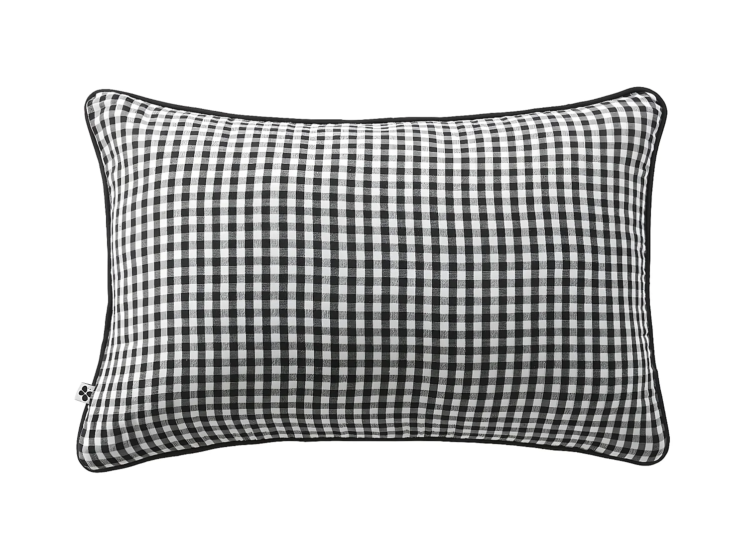 JOEL - Coussin Déhoussable 40x60cm Gaze de Coton Vichy Coloris Truffe