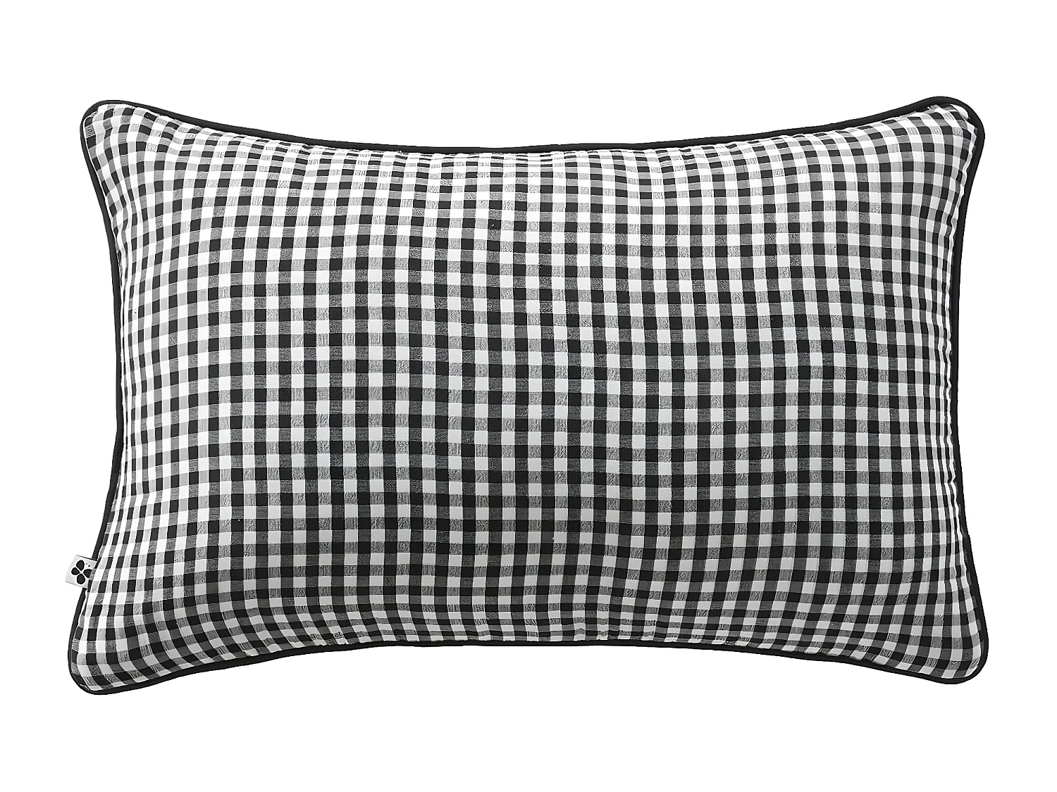 JOEL - Coussin Déhoussable 40x60cm Gaze de Coton Vichy Coloris Truffe