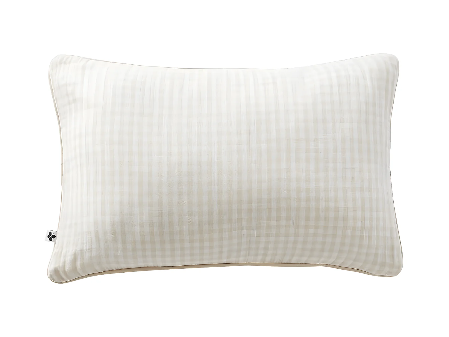 JOEL - Coussin Déhoussable 40x60cm Gaze de Coton Vichy Coloris Pampa