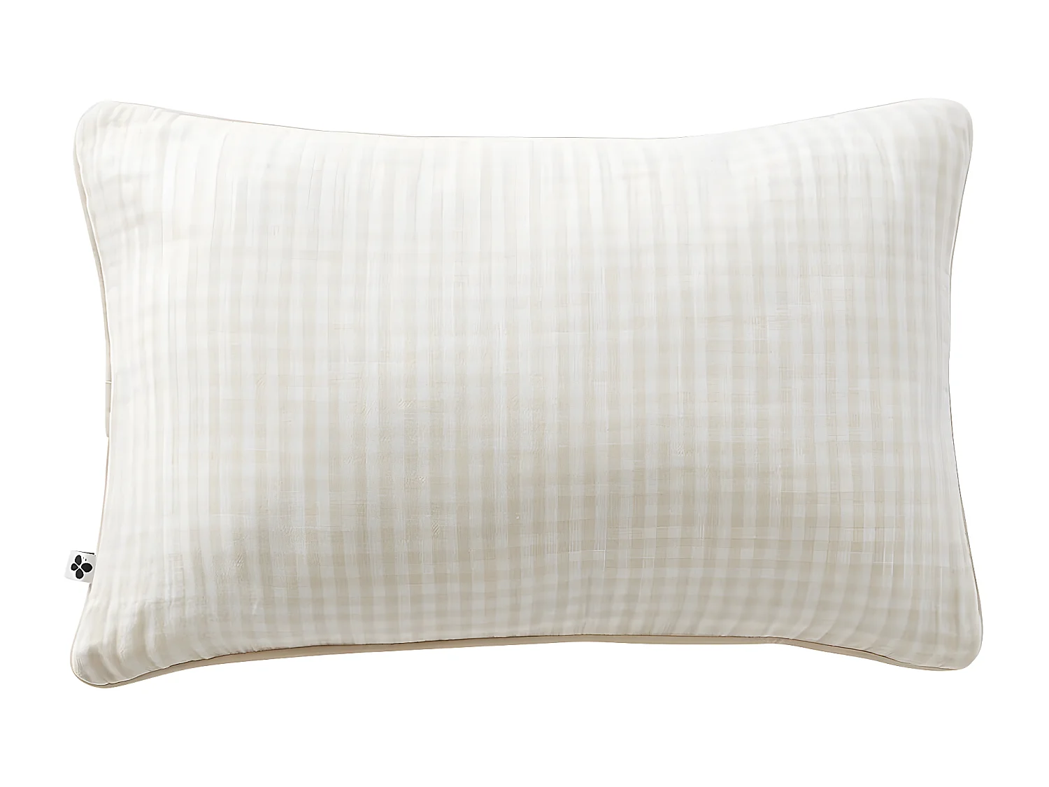 JOEL - Coussin Déhoussable 40x60cm Gaze de Coton Vichy Coloris Pampa