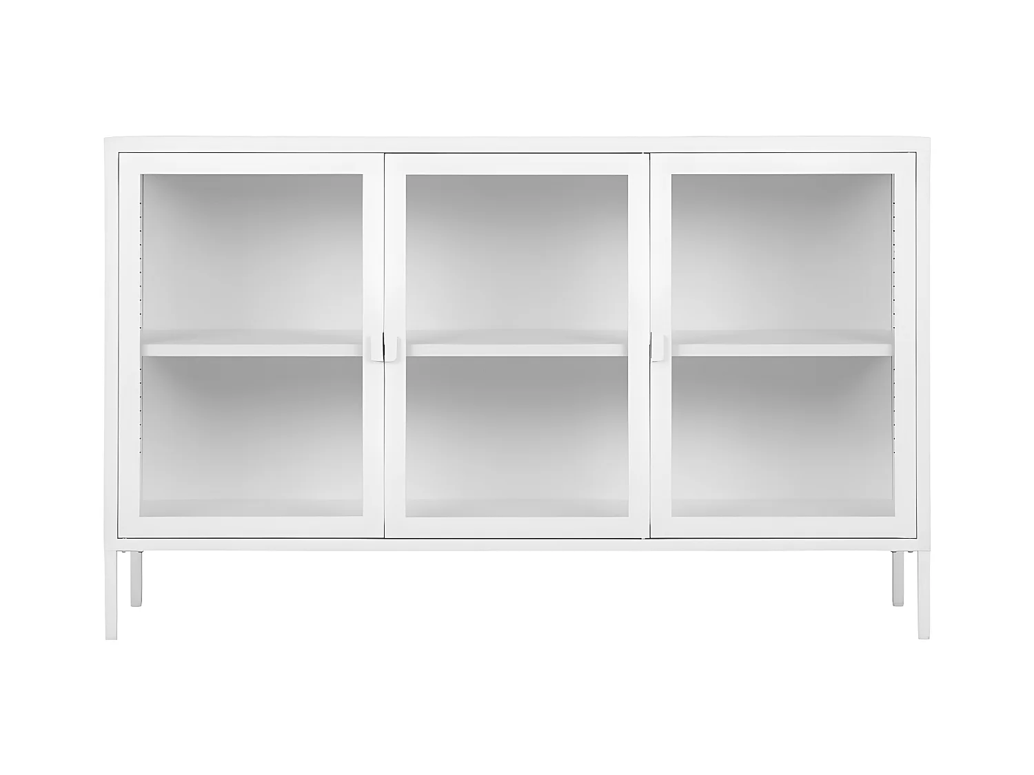 Brisbane - Buffet en verre et métal L140cm - Blanc