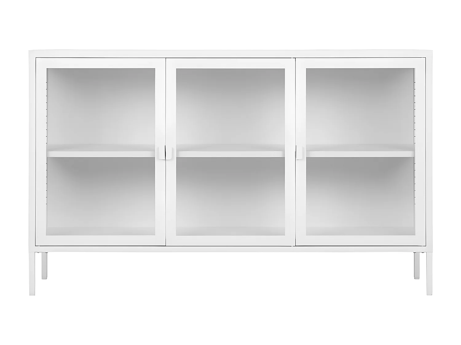 Brisbane - Buffet en verre et métal L140cm - Blanc