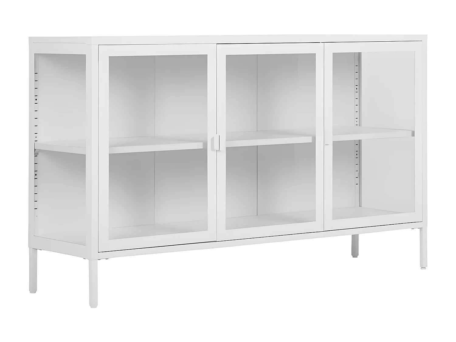 Brisbane - Buffet en verre et métal L140cm - Blanc
