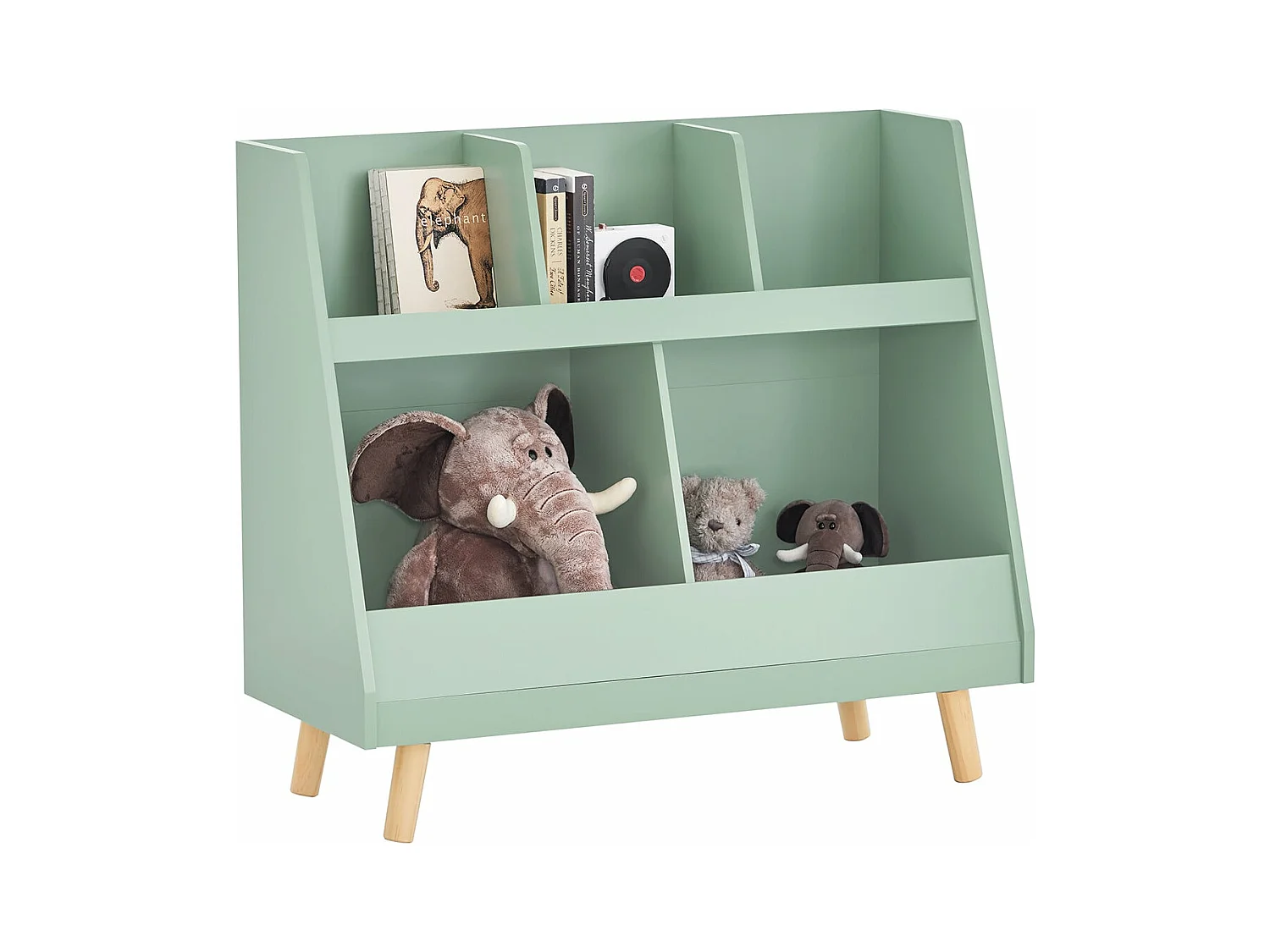 SoBuy KMB19-GR Bibliothèque Enfant, Étagère à Livres, Meuble Rangement Enfant,   5 Compartiments Ouverts
