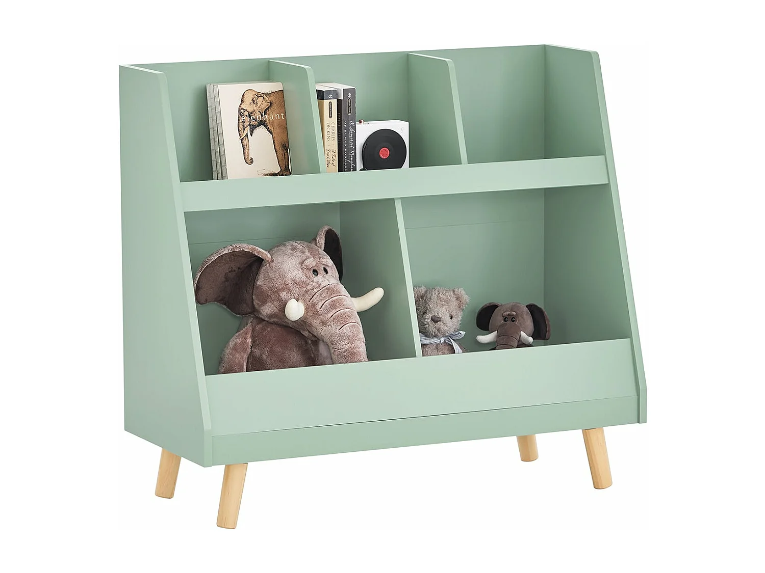 SoBuy KMB19-GR Bibliothèque Enfant, Étagère à Livres, Meuble Rangement Enfant,   5 Compartiments Ouverts