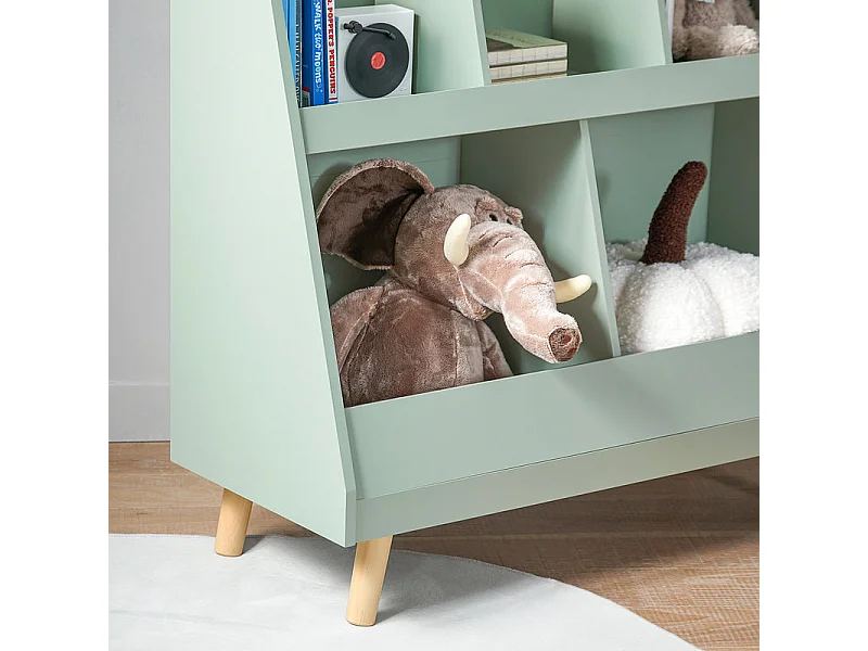 SoBuy KMB19-GR Bibliothèque Enfant, Étagère à Livres, Meuble Rangement Enfant,   5 Compartiments Ouverts