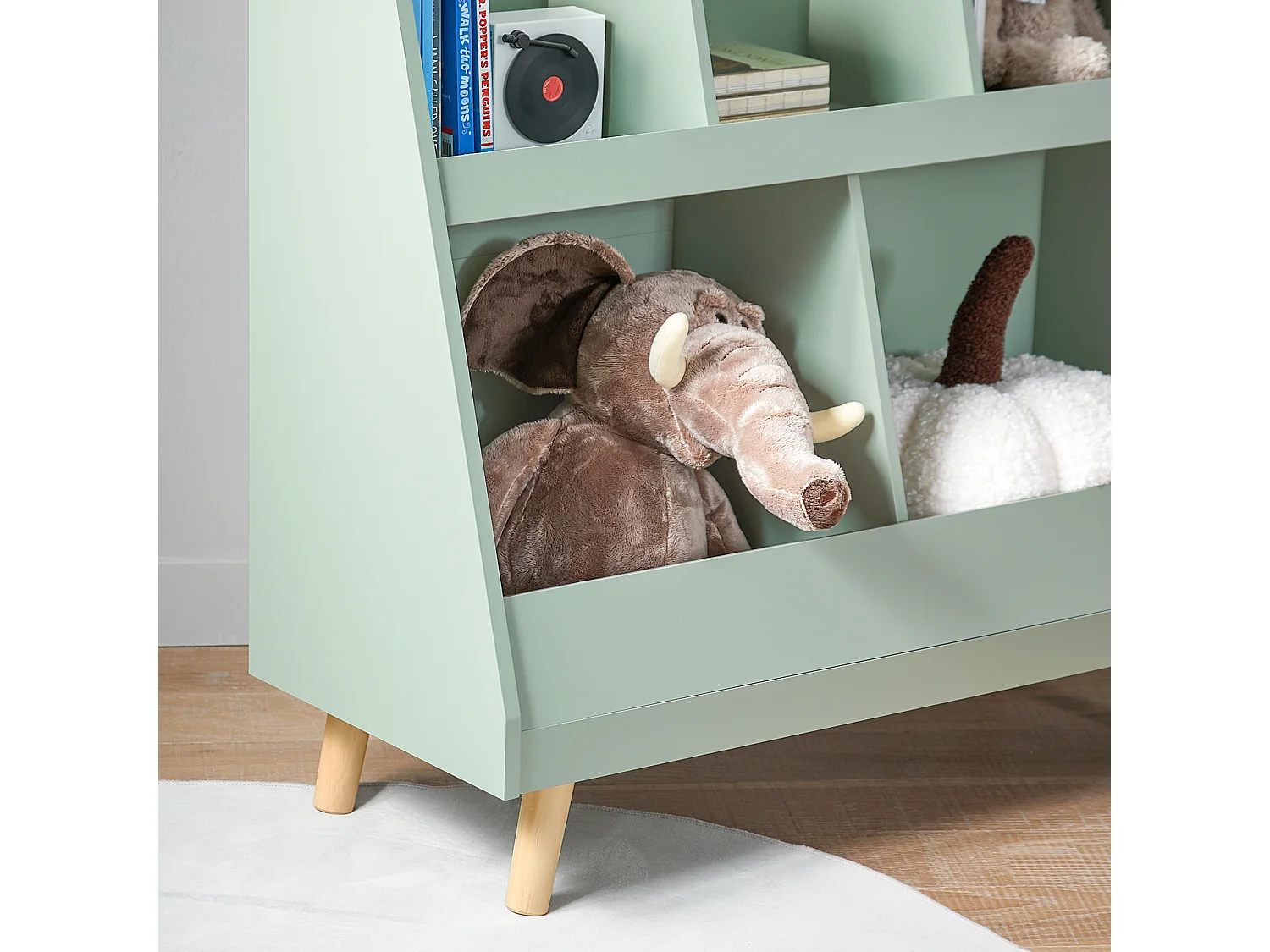 SoBuy KMB19-GR Bibliothèque Enfant, Étagère à Livres, Meuble Rangement Enfant,   5 Compartiments Ouverts