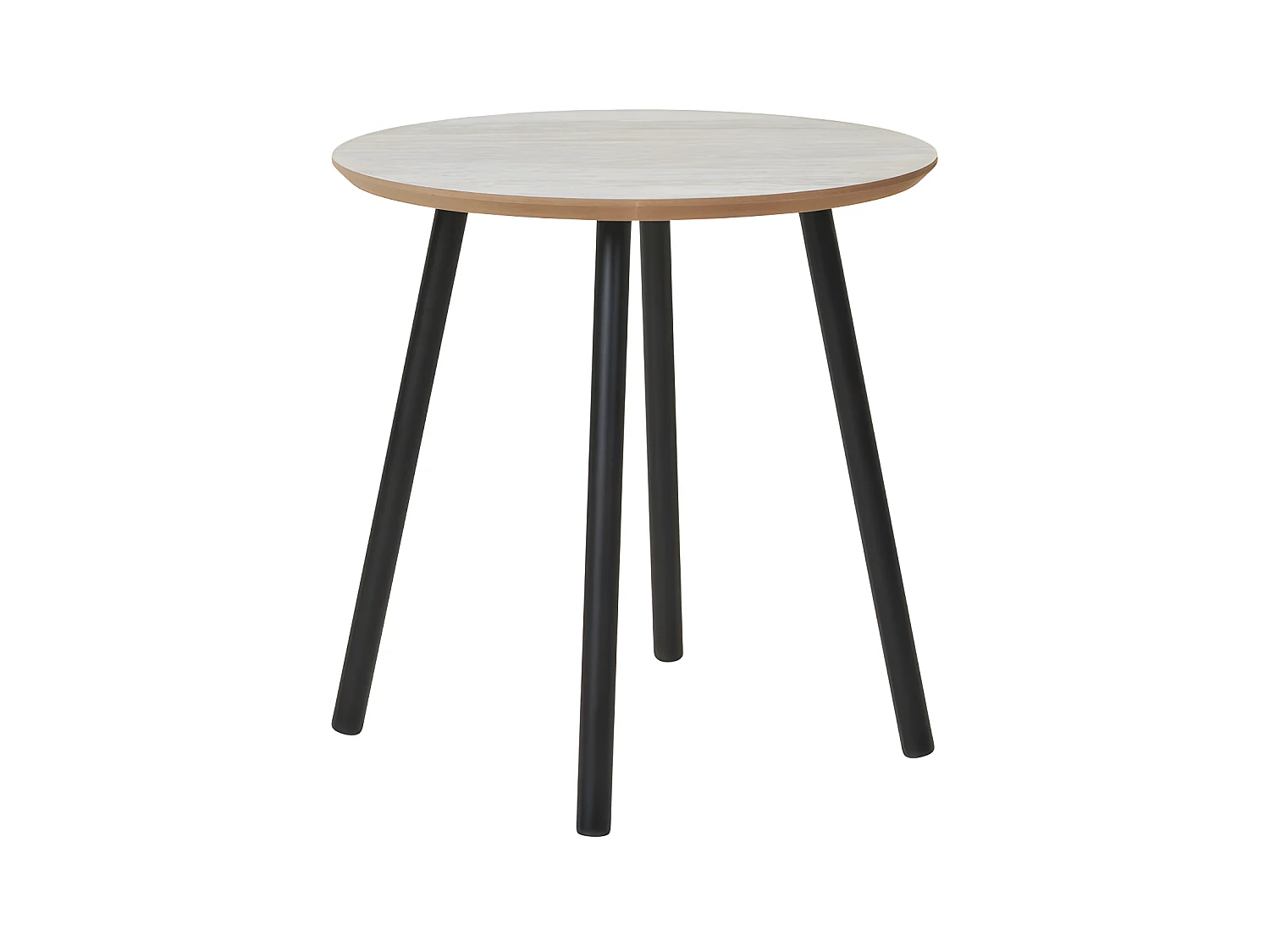 Tavolino Aalst Ø40 cm decoro in travertino beige.