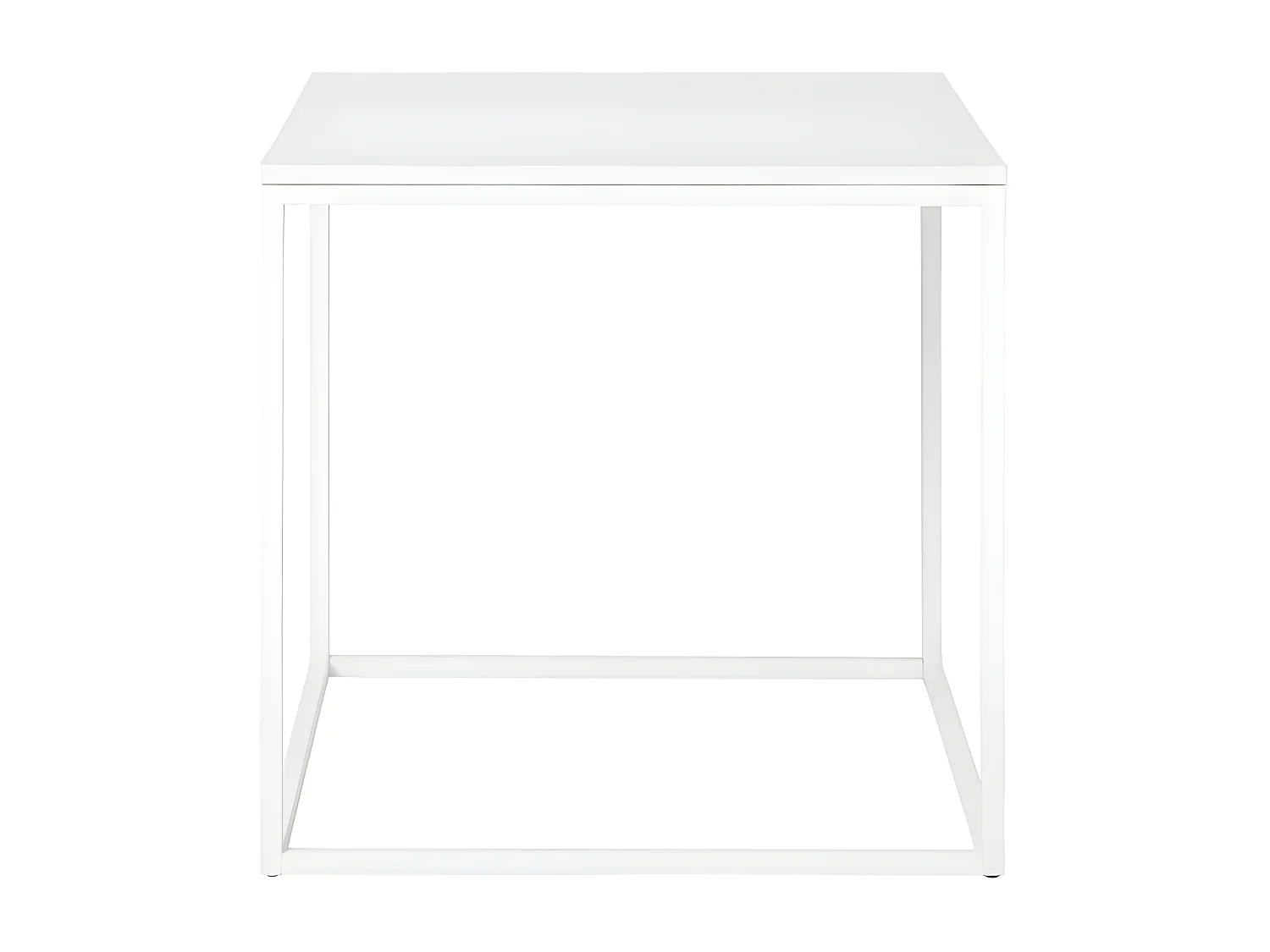 Mesa auxiliar cúbica blanca 45 x 45 x 45 cm