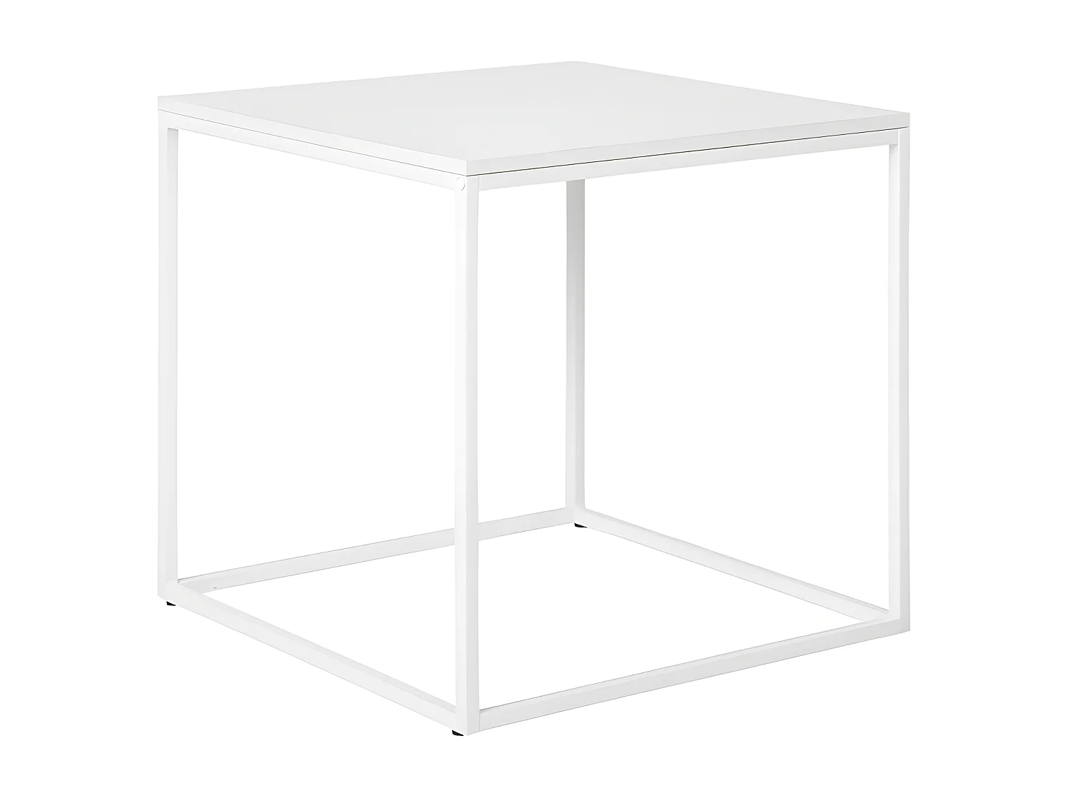 Mesa auxiliar cúbica blanca 45 x 45 x 45 cm