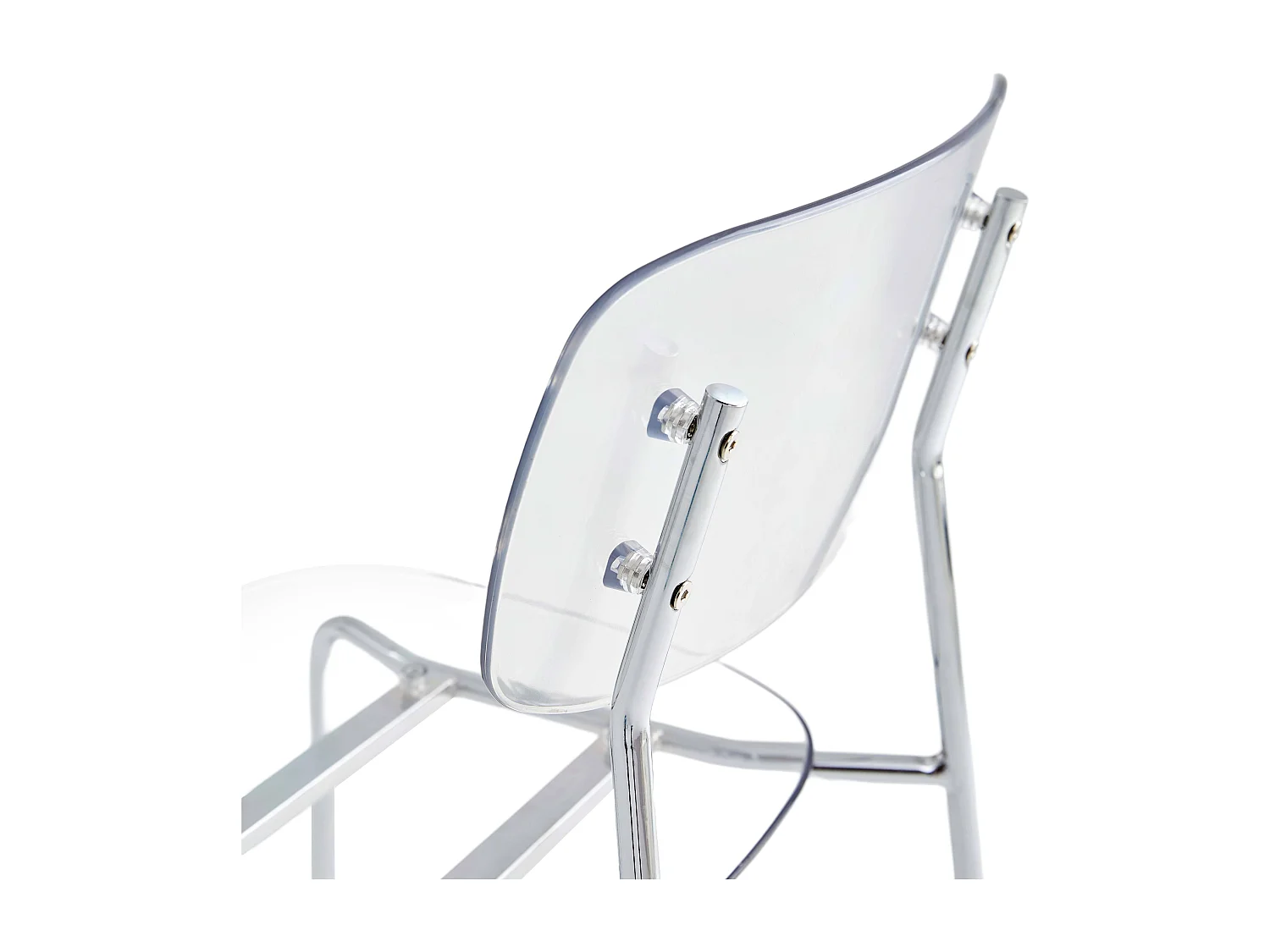 Set van 2 transparante stoelen in staal en kunststof