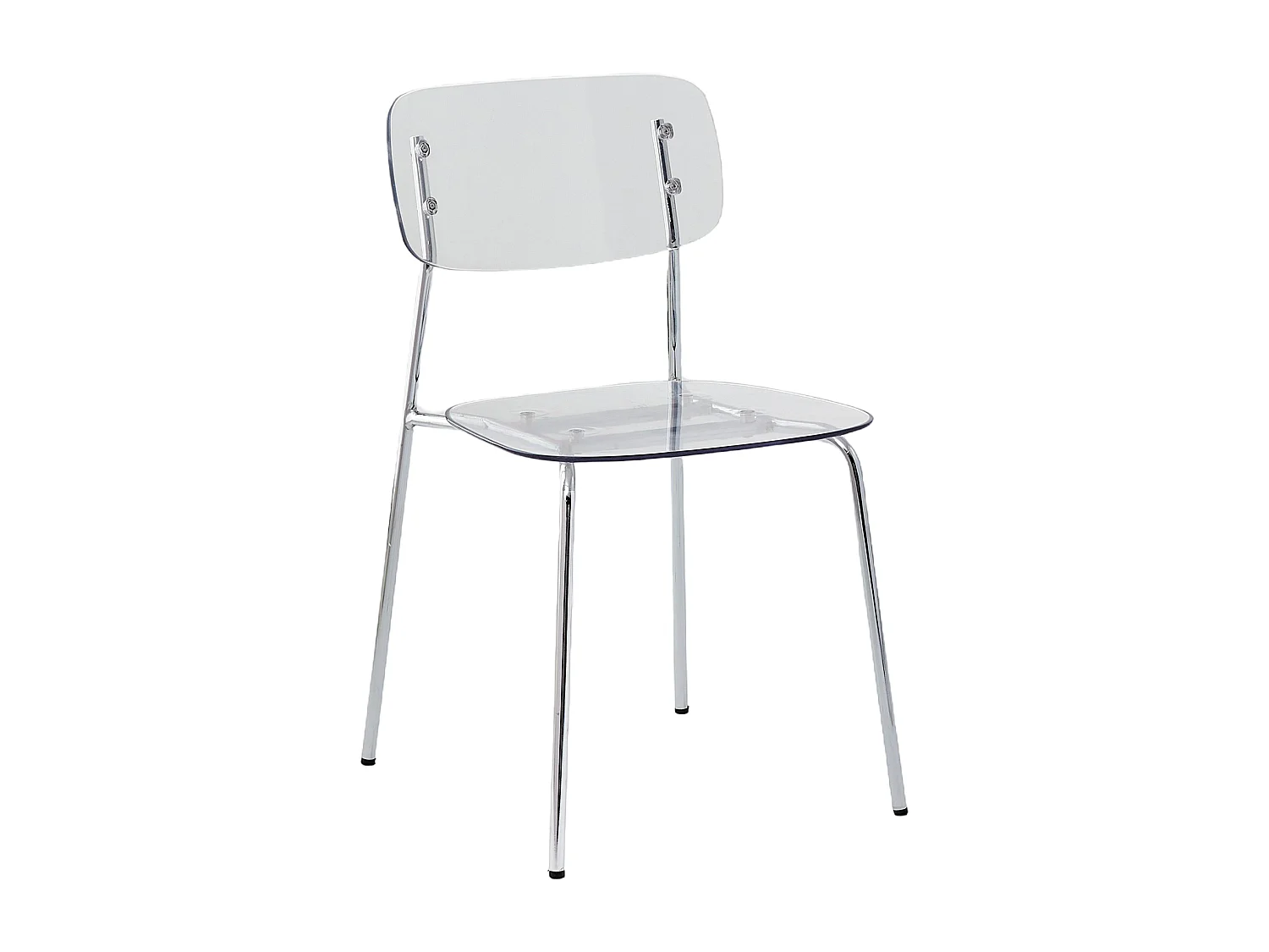 Lot de 2 chaises transparentes en acier et plastique