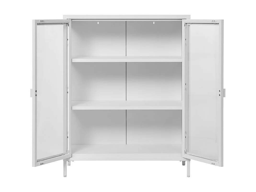 Brisbane - Vaisselier en verre et métal H101,5cm - Blanc