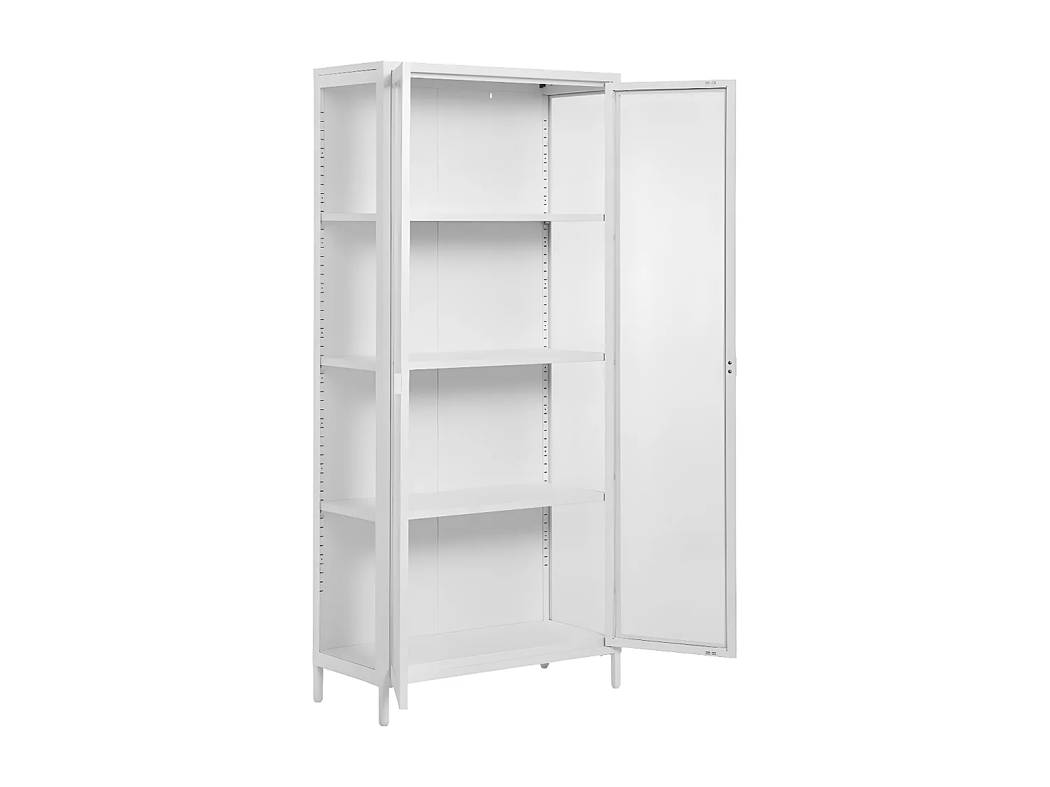 Brisbane - Vaisselier en verre et métal H175cm - Blanc