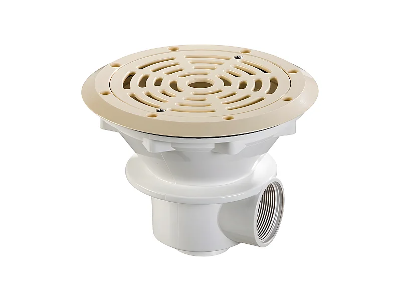 Bonde de fond  Ø 210 mm avec grille ABS "Parker" - Beige