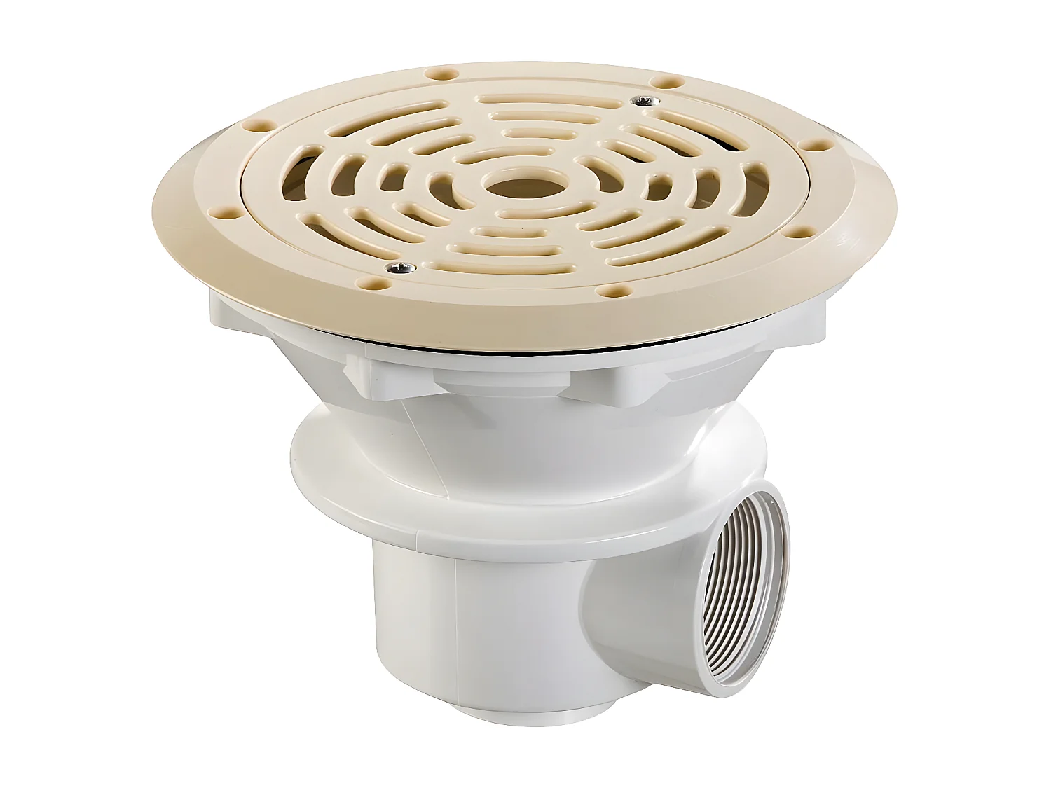 Bonde de fond  Ø 210 mm avec grille ABS "Parker" - Beige