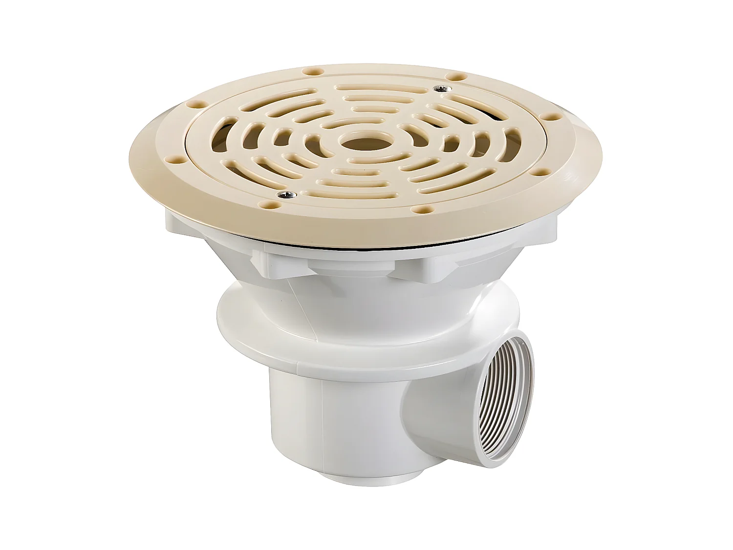Bonde de fond  Ø 210 mm avec grille ABS "Parker" - Beige