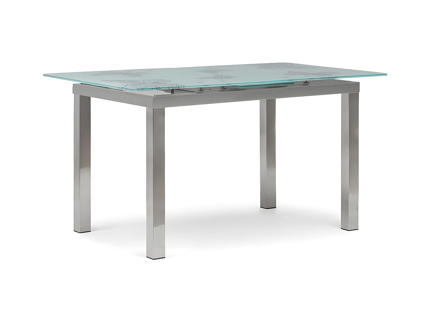 Mesa de comedor de cristal templado extra grueso 140x85x75cm extensible con mecanismo automatizado