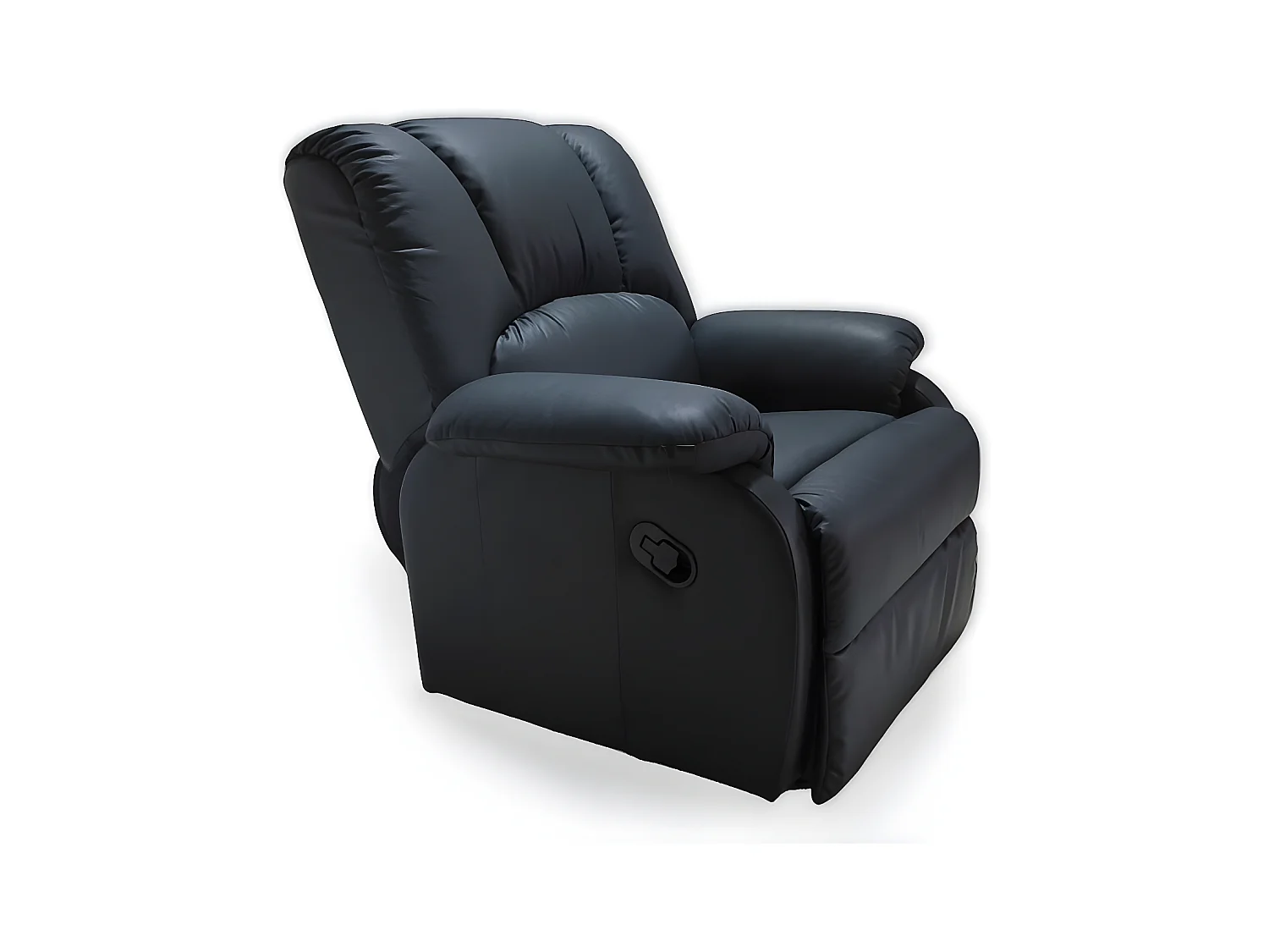 Fauteuil relax avec fonction de massage MaxiFree bleu marine en similicuir