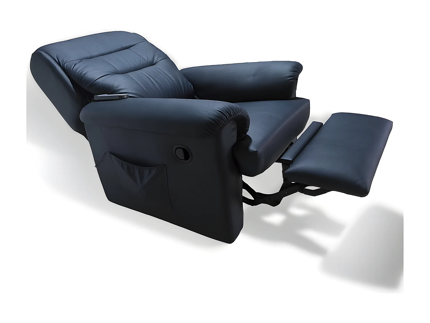 Fauteuil relax avec fonction de massage TS-833 bleu marine éco-cuir