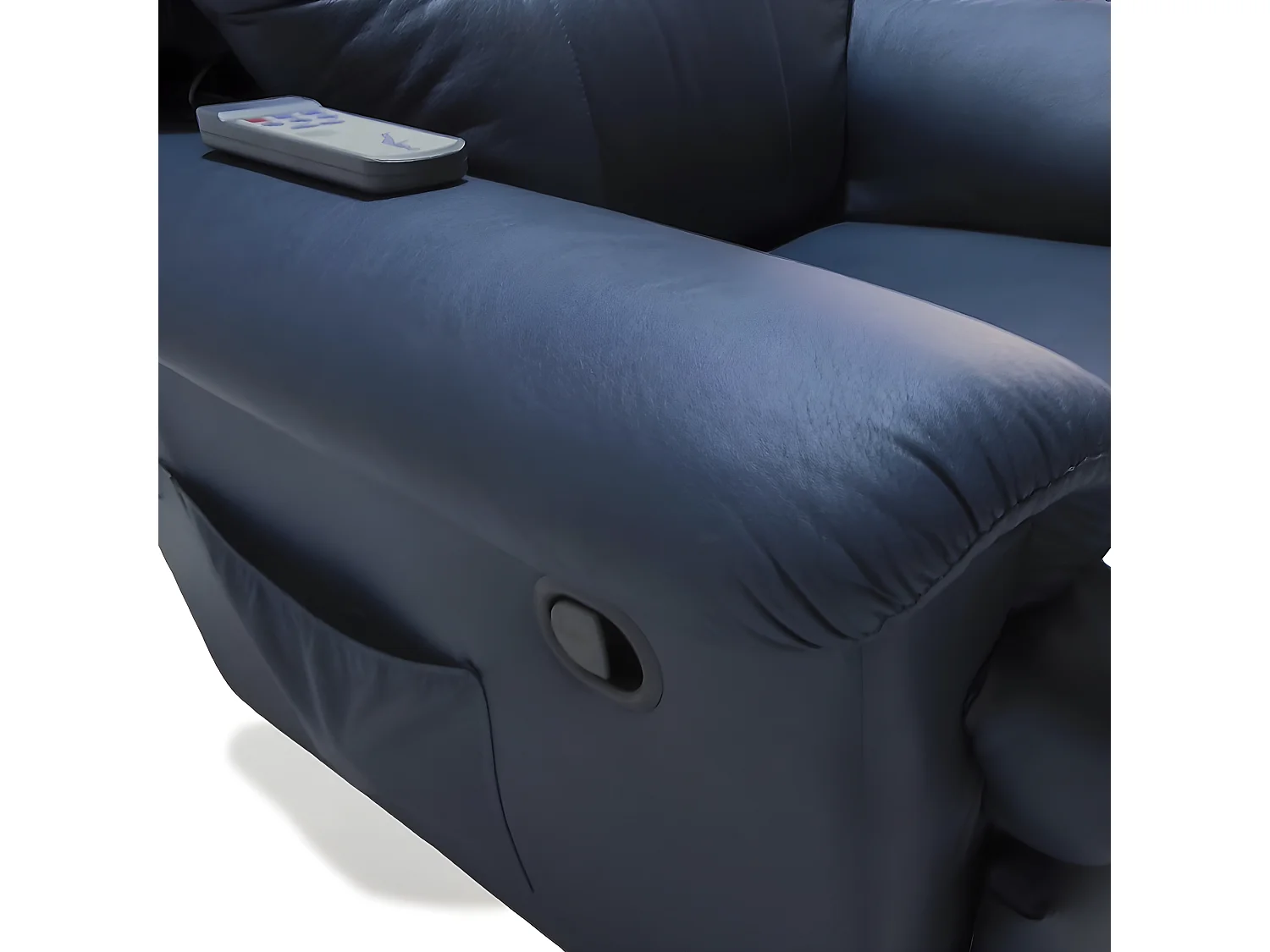 Fauteuil relax avec fonction de massage TS-833 bleu marine éco-cuir