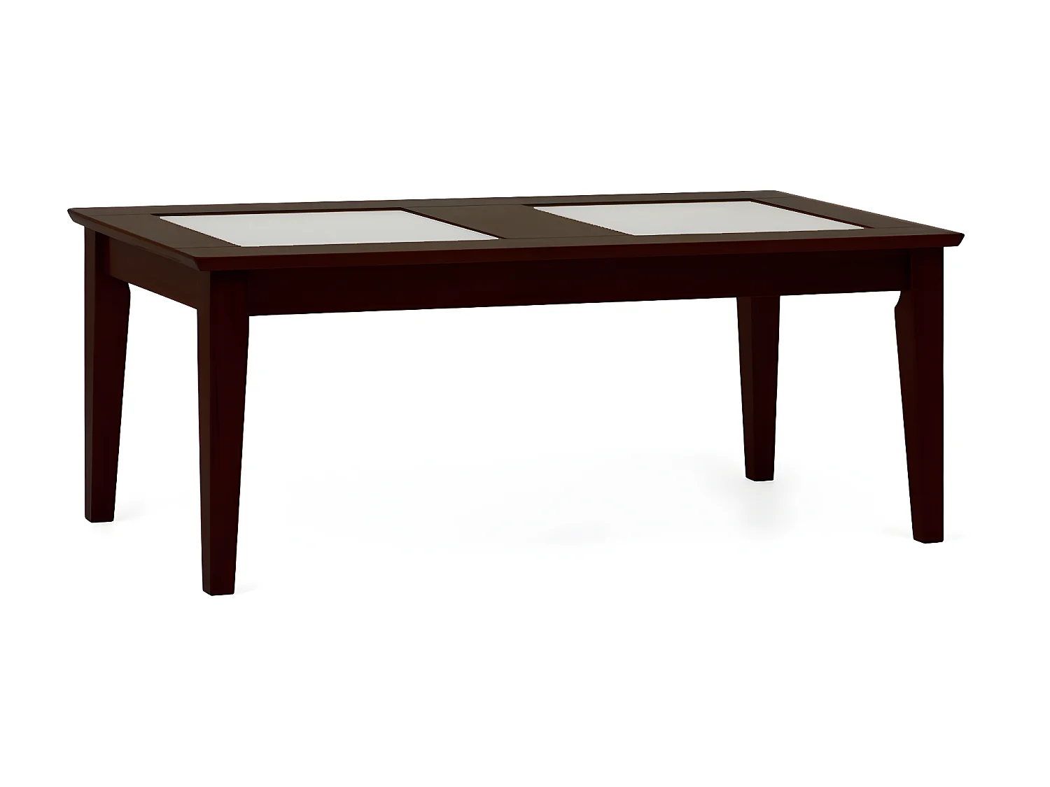 Mesa de Centro estilo contemporáneo 120x60x46 en maderas naturales color wengué oscuro