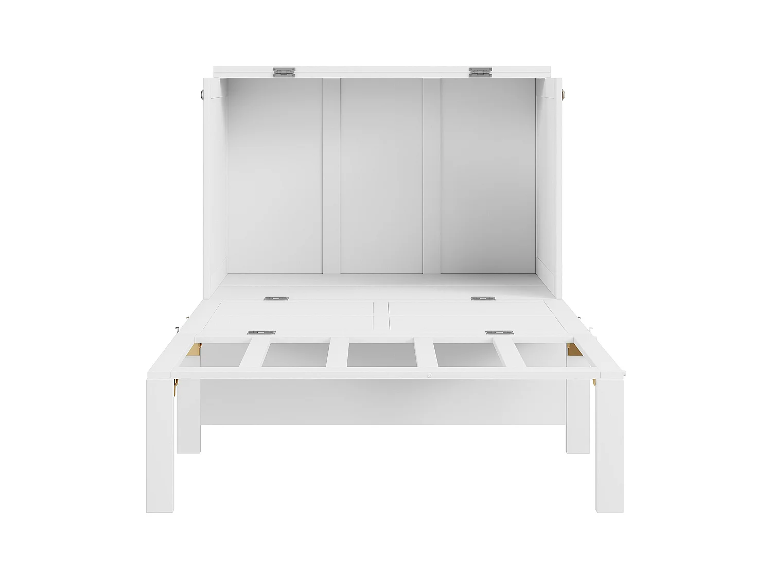 Houten opklapbed 90x200 cm - met lattenbodem - Wit