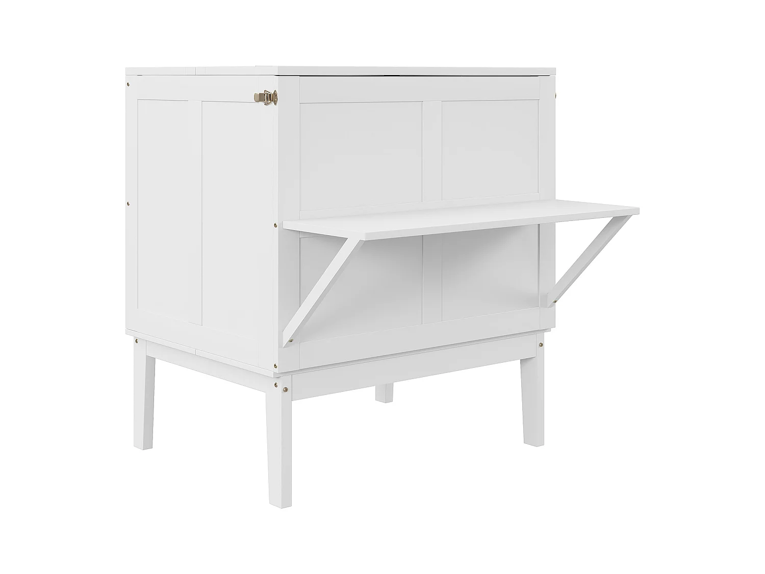 Houten opklapbed 90x200 cm - met lattenbodem - Wit