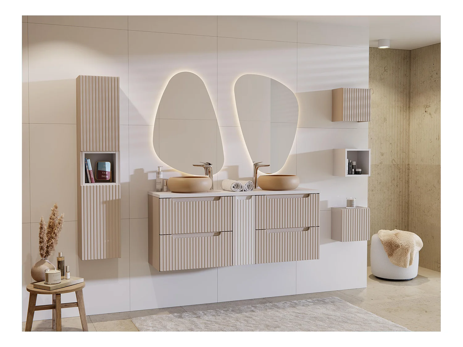 Armario Bajo Lavabos NOVA CUW80 2D 80x39x57 Beige