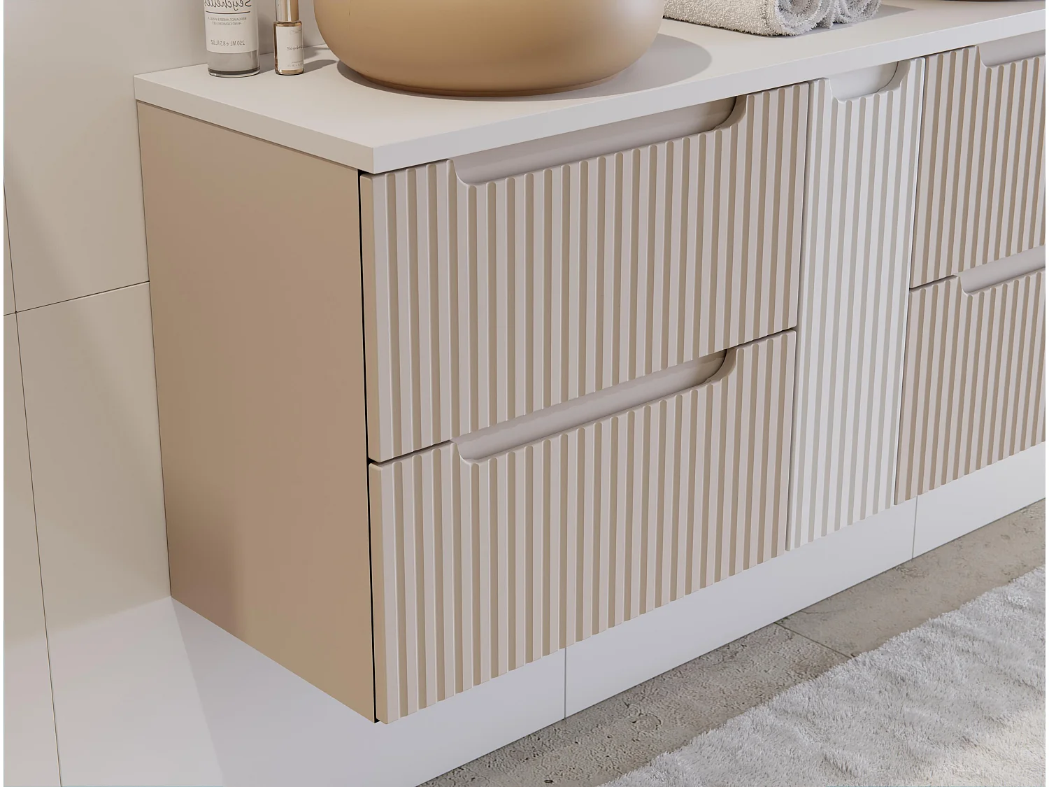 Armario Bajo Lavabos NOVA CUW80 2D 80x39x57 Beige