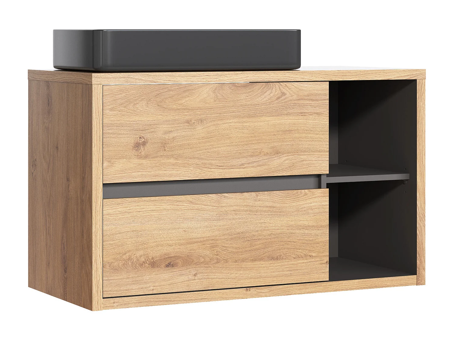 Armoire Sous Lavabos DEVON CUW100 2D 100x46x60 Clair naturel