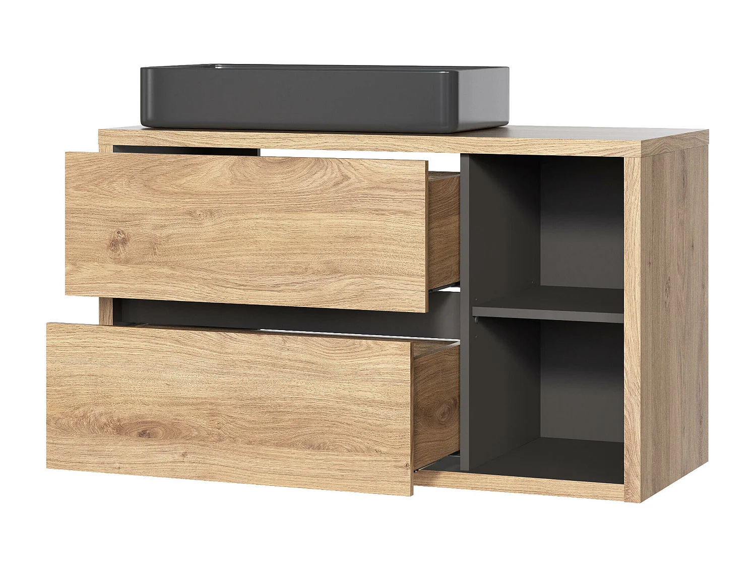 Armoire Sous Lavabos DEVON CUW100 2D 100x46x60 Clair naturel