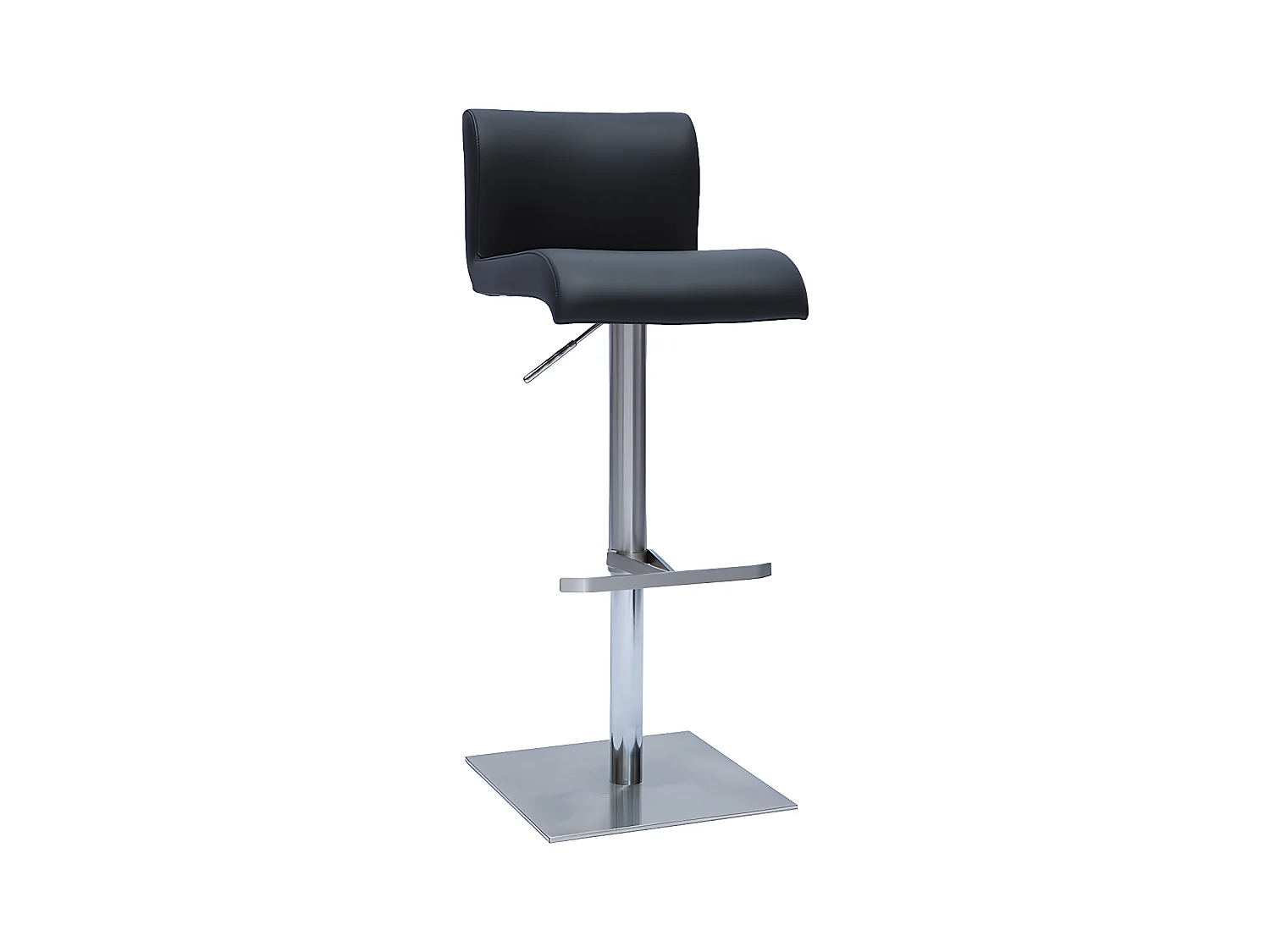 Design-Barhocker höhenverstellbar schwarz gebürsteter Edelstahl SHEINA