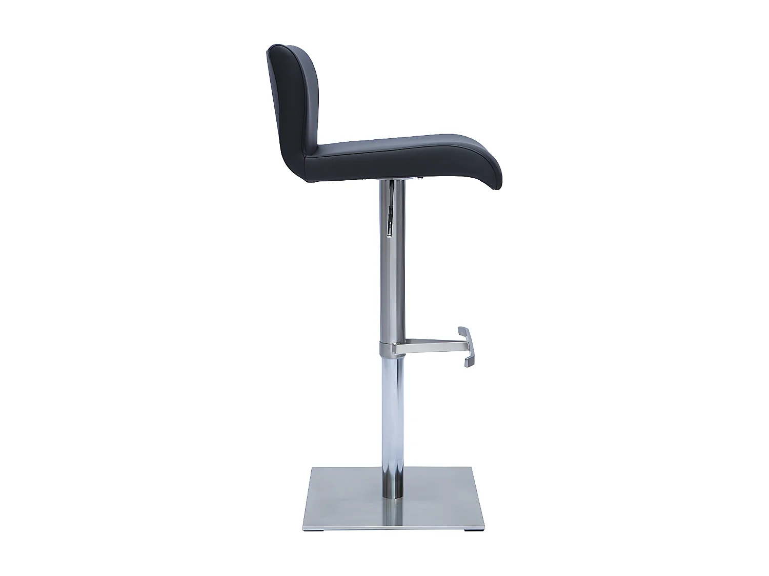 Tabouret de bar design réglable noir et inox brossé SHEINA
