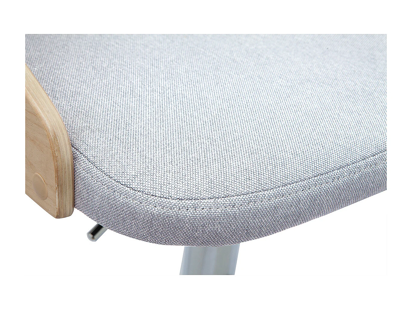 Sgabello da bar regolabile design legno chiaro e tessuto grigio chiaro MANO