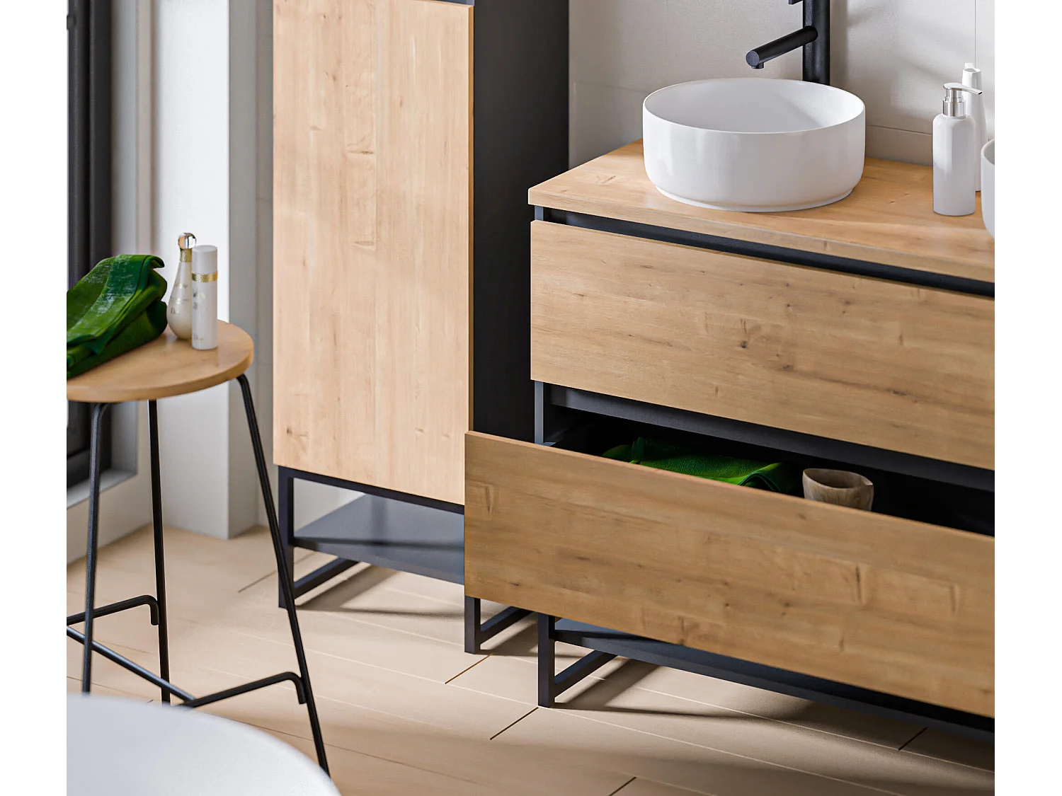 Armário Sob Lavatórios MONAKO CUW120 2D 120x46x57 Cinzaescuro