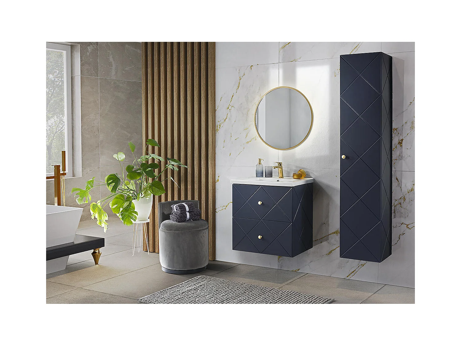Mobile Sotto Lavabo ELEGANCE CUW60 2D 60x46x61 Blu
