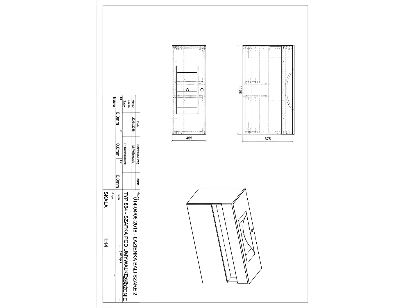 Kast Onder Wastafels BAHAMA CUW120 1D 120x46x68 Wit