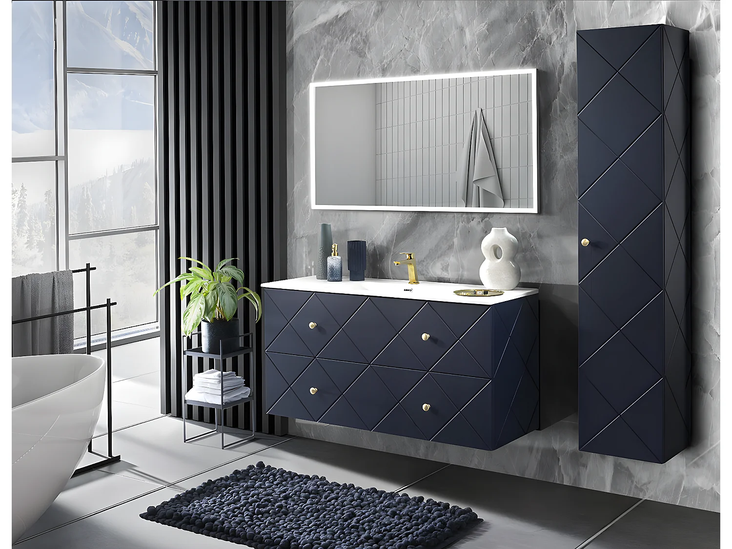 Mobile Sotto Lavabo ELEGANCE CUW120 2D 120x46x61 Blu