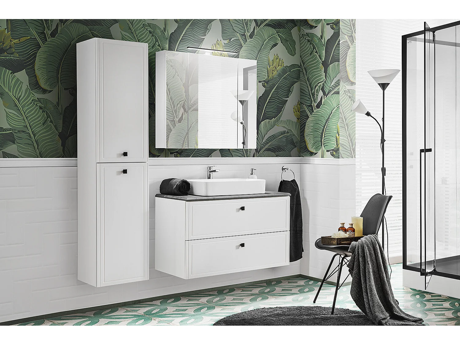 Armoire Sous Lavabos HAVANA CUW100 2D 100x46x57 Blanc