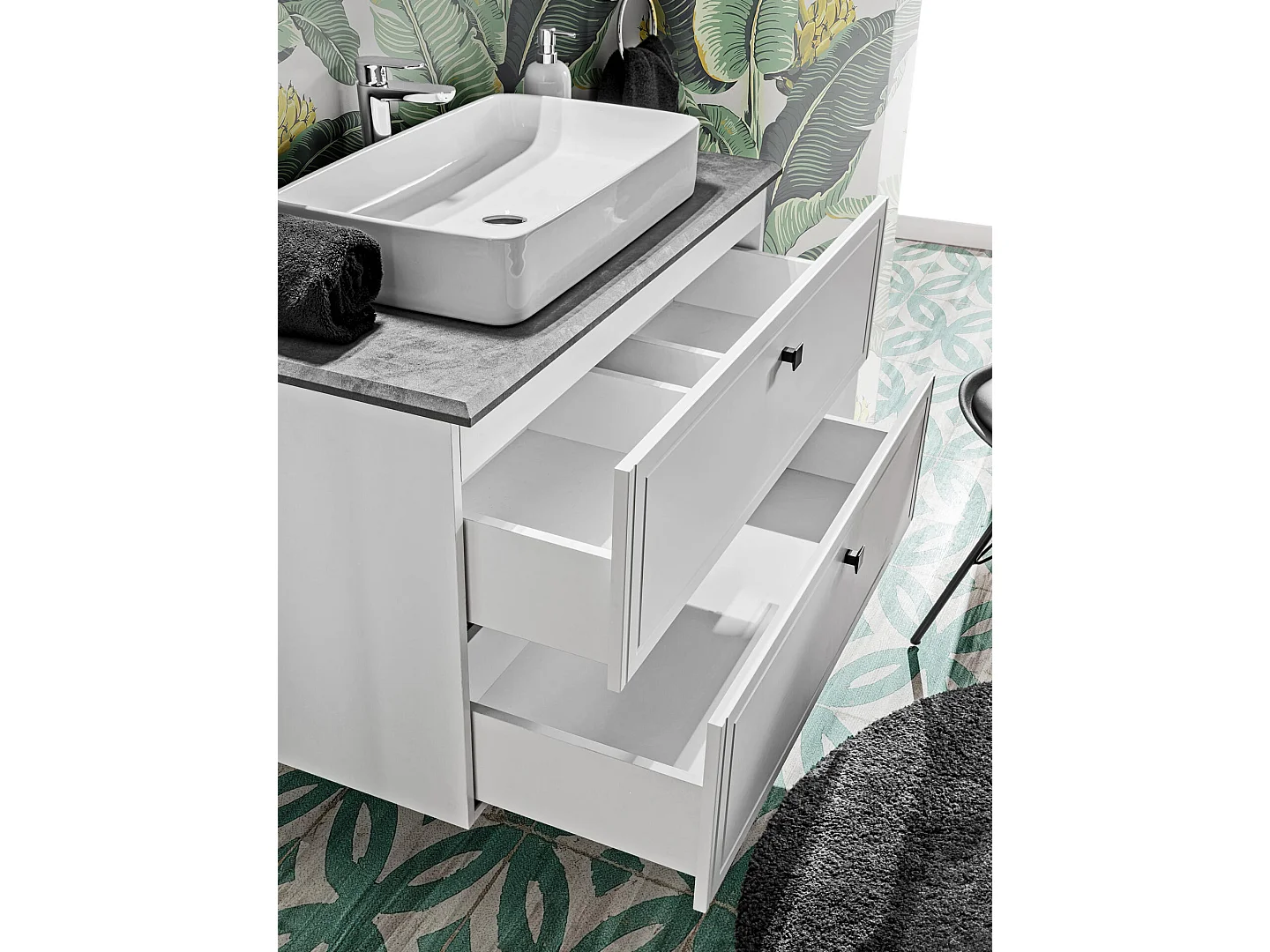 Armoire Sous Lavabos HAVANA CUW100 2D 100x46x57 Blanc