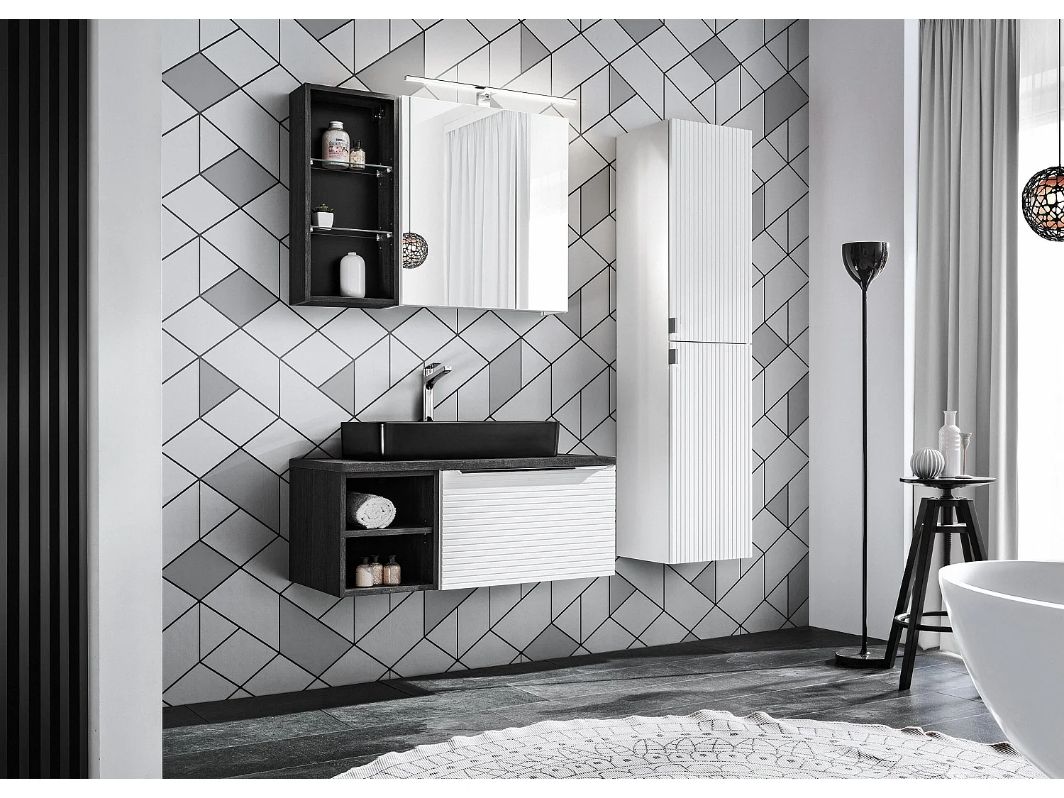 Kast Onder Wastafels LEONARDO CUW60 1D 60x46x40 Wit