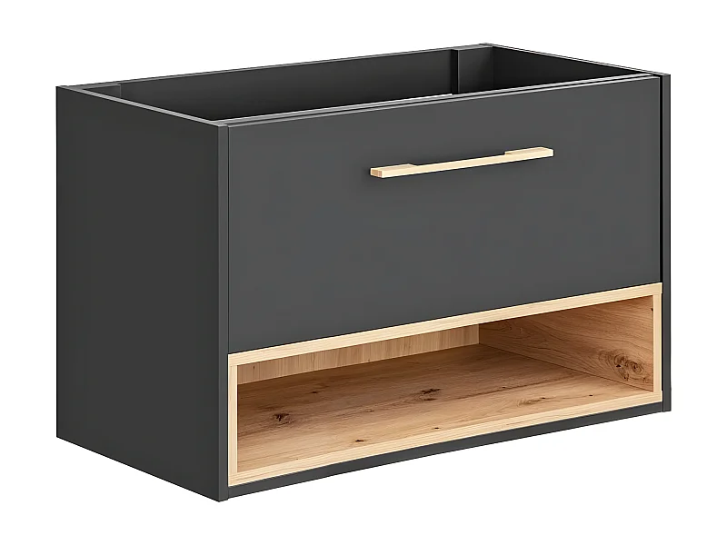 Schrank Unter Waschbecken BORNEO CUW80 1D 80x46x57 Schwarz