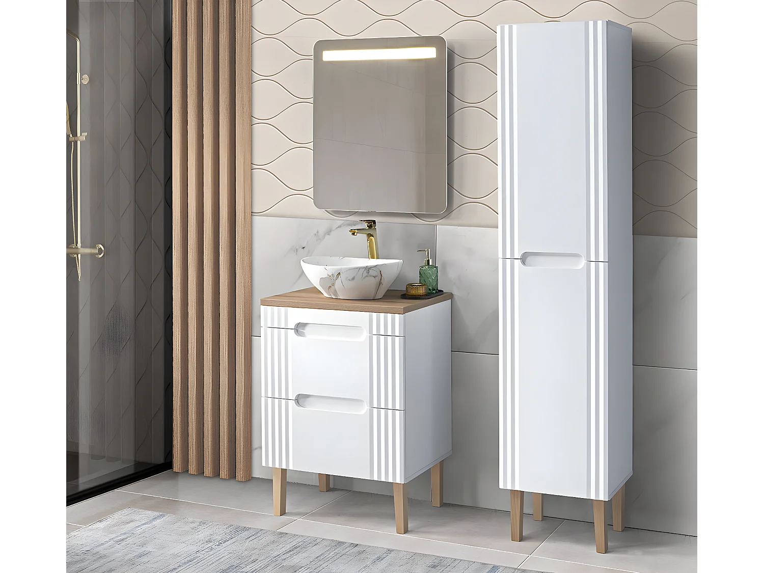 Kast Onder Wastafels FIJI CUW60 2D 60x46x62 Wit